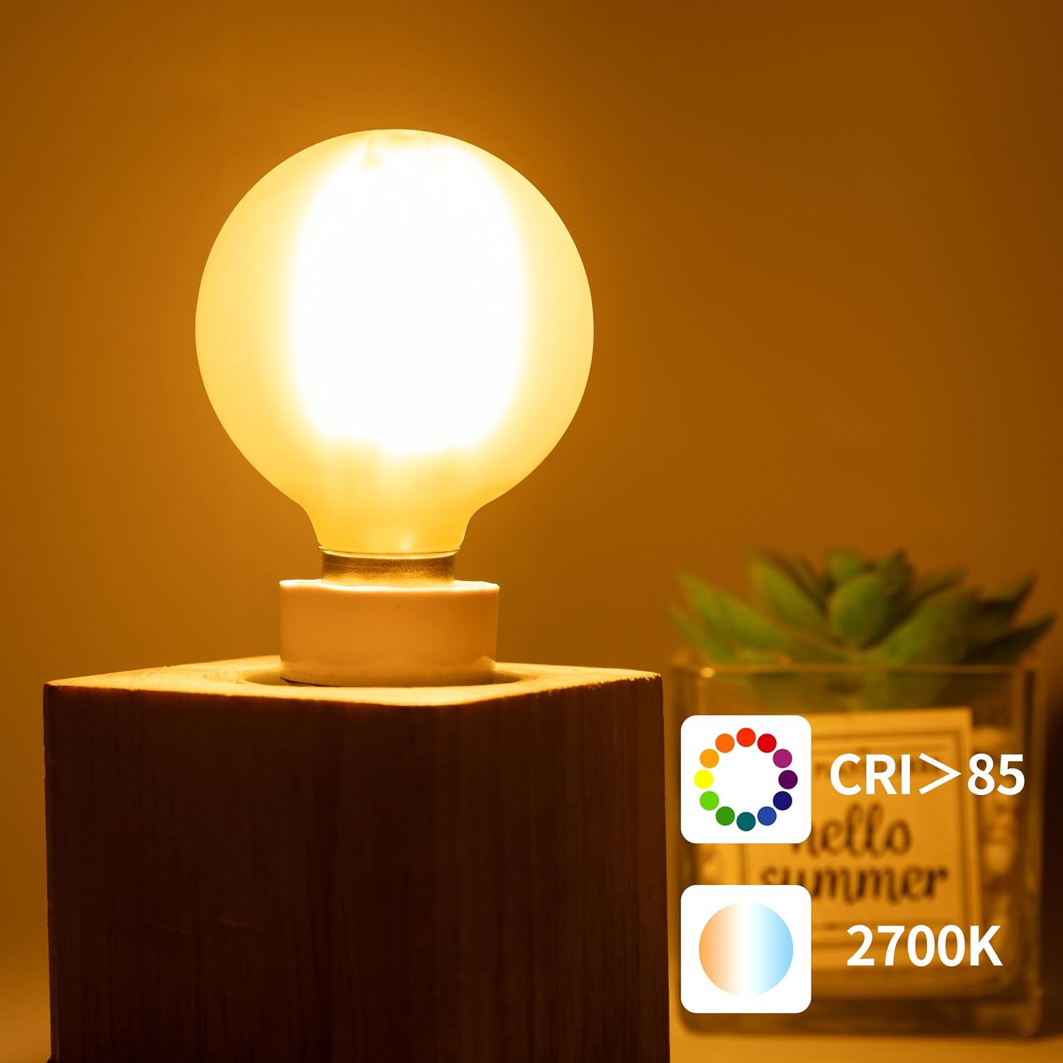 E12 Frosted G16.5 Led Bulb, Matt Vanity Globe Light Bulbs, Dimmable Globe Small Round Edison Light Bulbs, 5w 2700K Vintage LED Filament Edison Bulb