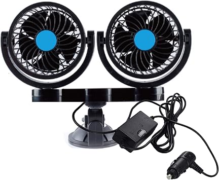 PME 12V Dual-Head Powerful Auto Fan suction cup