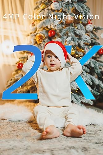 Miniatura 4 de Cámara de seguridad 2K para monitor de bebé Wifi 6, cámaras interiores panorámicasinclinables para seguridad del hogar, cámara interior con