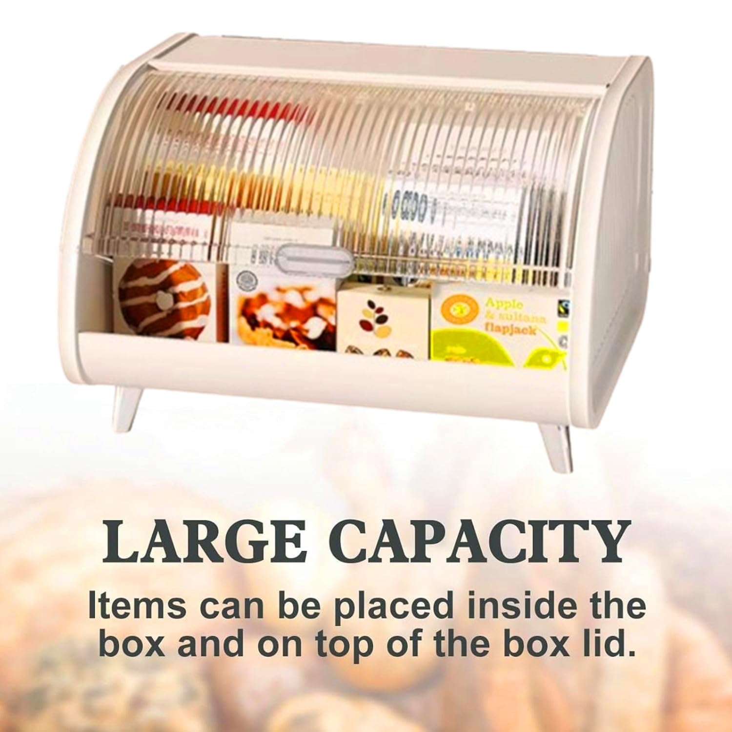Scatola per il pane, scatole per il pane ad angolo grandi con coperchio arrotolabile, organizzazione della dispensa per l'arredamento della fattoria e contenitore per il ripiano del bancone