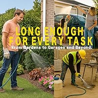 Vista 5 de Manguera de jardín de PVC de 25 pies: a prueba de fugas y duradera con accesorios de latón GHT de 1/2 pulgada para riego al aire libre y rociado