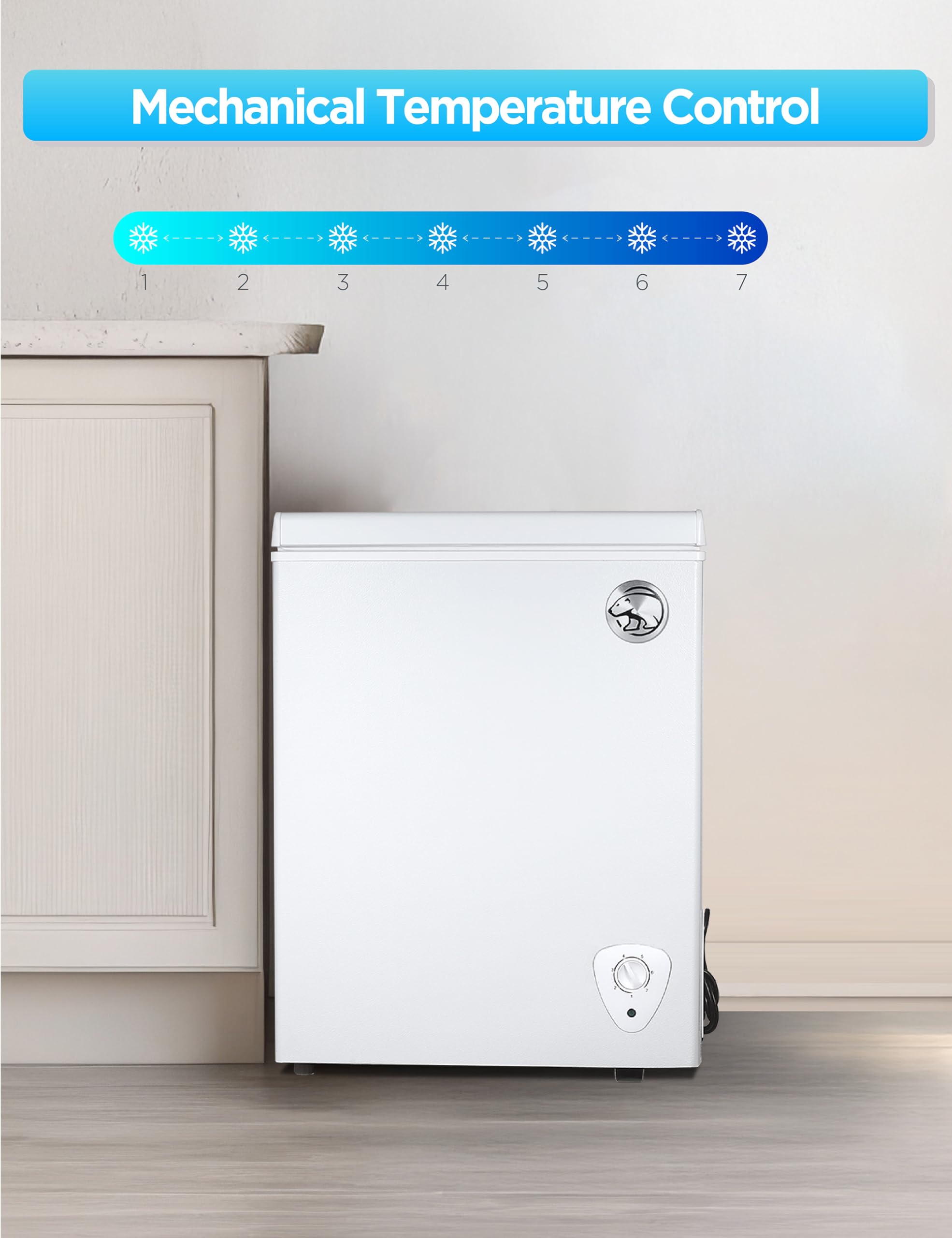 Commercial Cool 1.8 Cu. Ft. Compact Chest Freezer, Textured Finish, Deep Freezer for Frozen Food Storage, Removable Storage Basket, Mechanical Temperature Control, R600a Refrigerant, CCFW18, White on Fridge.com