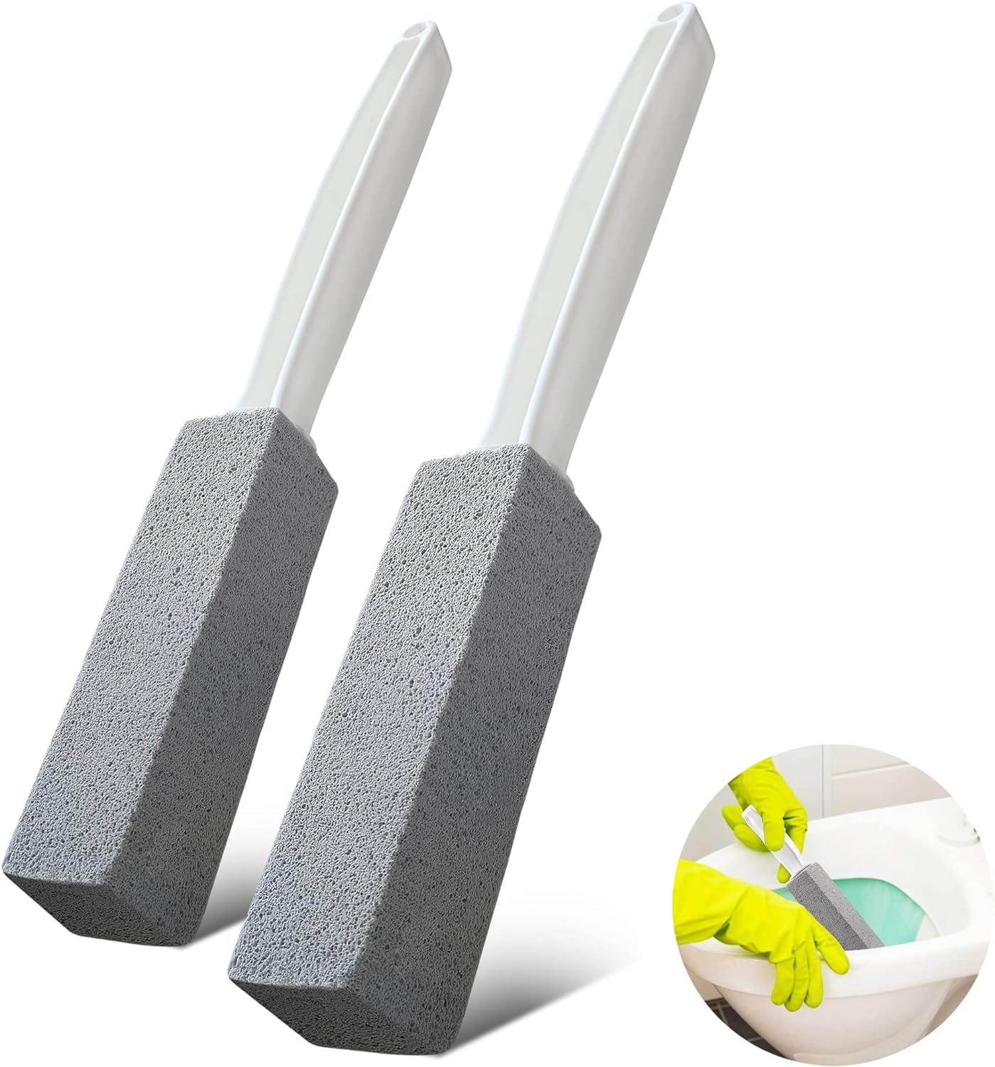 Premium Toilet Bowl Cleaning Stone with Handle, Pumice Stone Toilet Bowl Cleaner, Easy to Remove Unsightly Toilet Rings, Tile, Toilets, Sinks, Bathroom, Bathtubs, Hardwater, Lime, Rust (Pack of 2) (B0CKTPQTK1) Amazon Price History, Amazon Price Tracker