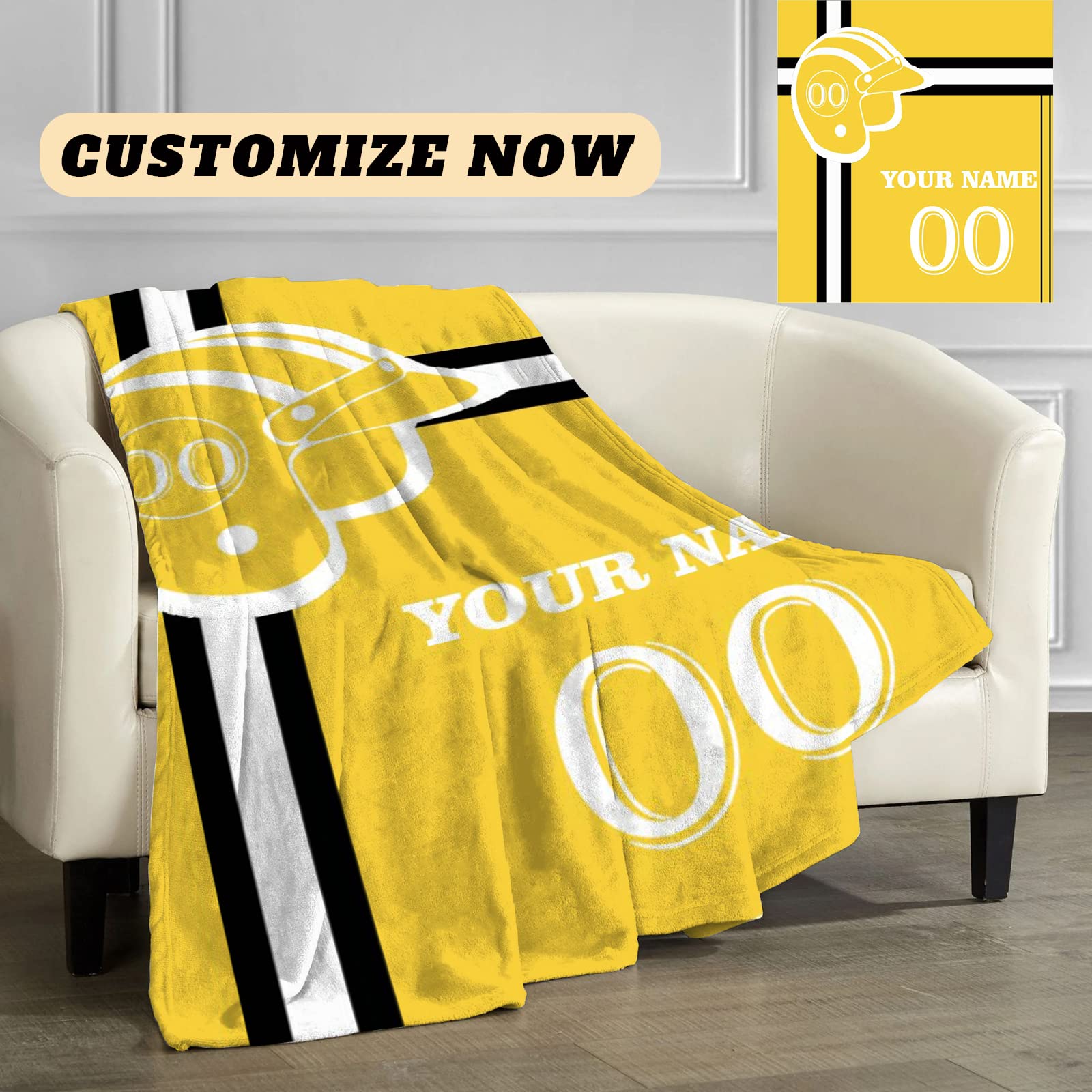 Manta personalizada con nombre de número: mantas de béisbol personalizadas de franela deportiva para amigos de la familia, año nuevo, para sofá, dormitorio