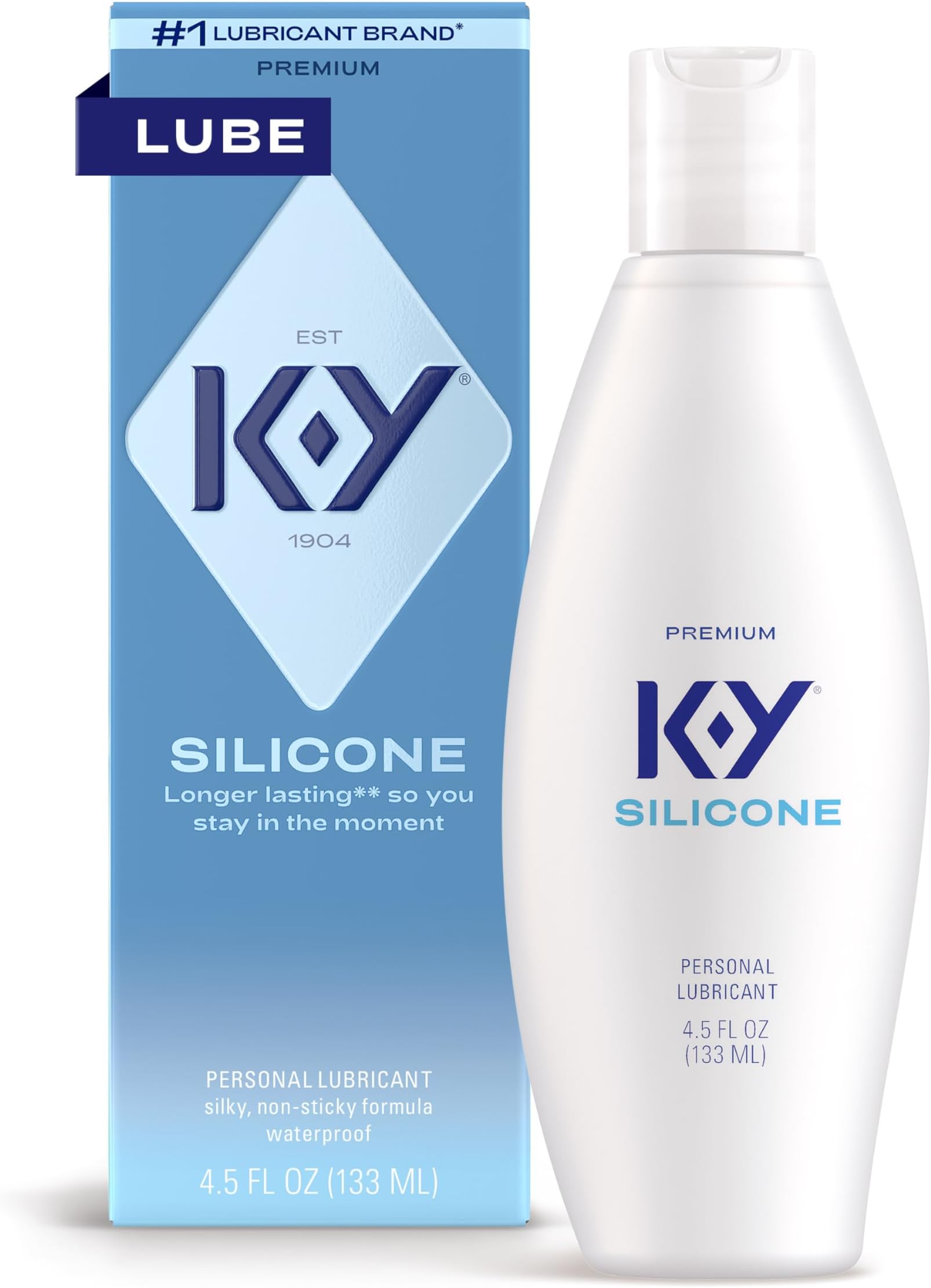 Silicone Lube, Premium Personal Lubricant, Silicone-Based Formula, Safe to Use with Condoms, for Men, Women and Couples, 4.5 Fl Oz