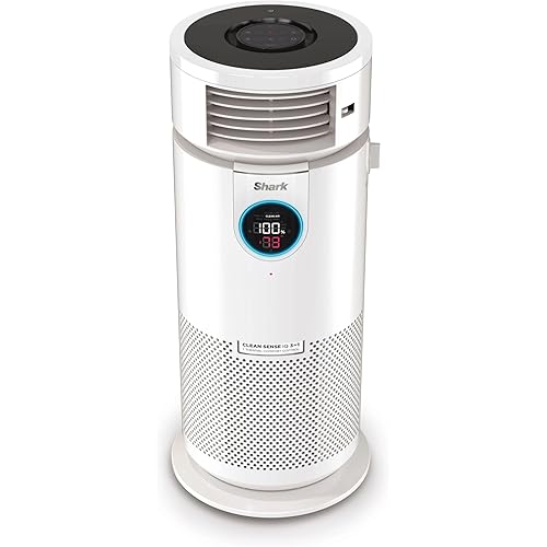 Shark 3-in-1 Clean Sense Air Purifier, Heater & Fan, HEPA Filter, 500 Sq Ft, Oscillating, Captures 99.98% of Particles for Clean Air, Dust, Smoke & Allergens, White, HC450