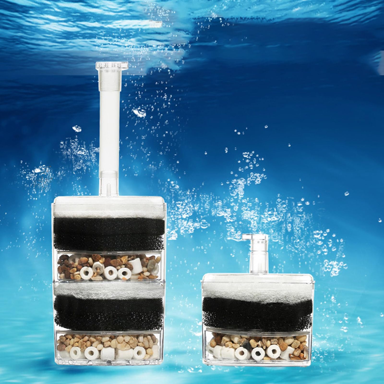 2 filtros de biofiltro de repuesto para acuario, cartucho de algodón interno, biofiltro, almohadilla de filtración mecánica