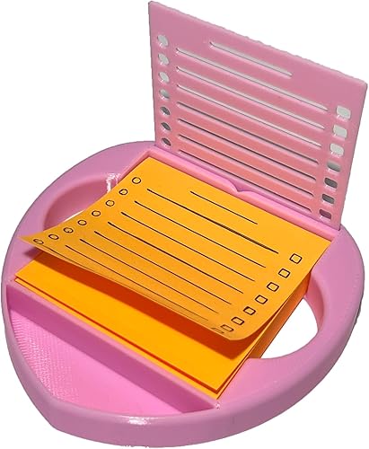 Soporte de notas adhesivas de corazón con plantilla rosa, dispensador de notas adhesivas compatible con notas Post-It, organizador de notas