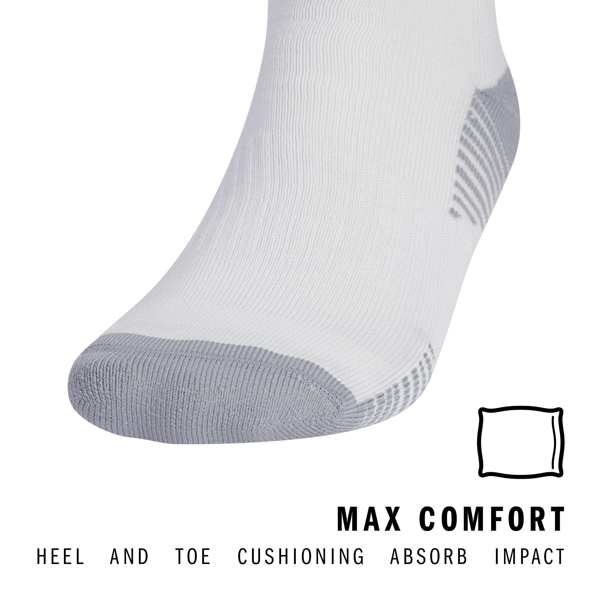 adidas Copa Zone Cushion 5 OTC, Soccer, Mens Compression Workout Socks, Over The Calf, Light Grey/White, Medium