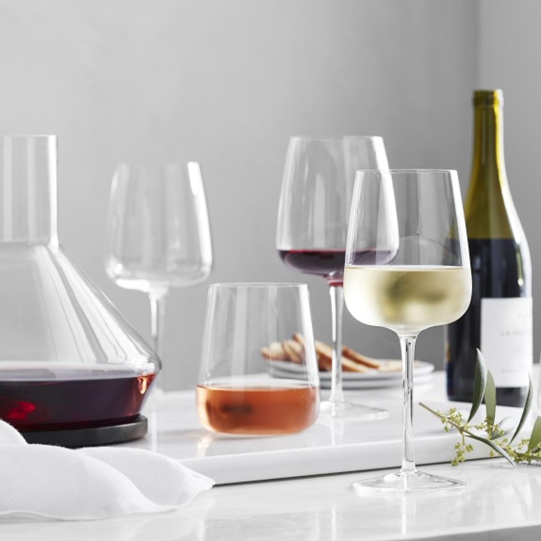 Luigi Bormioli Talismano 18,5 oz Vino Blanco, Juego de 4, Vidrio, Transparente