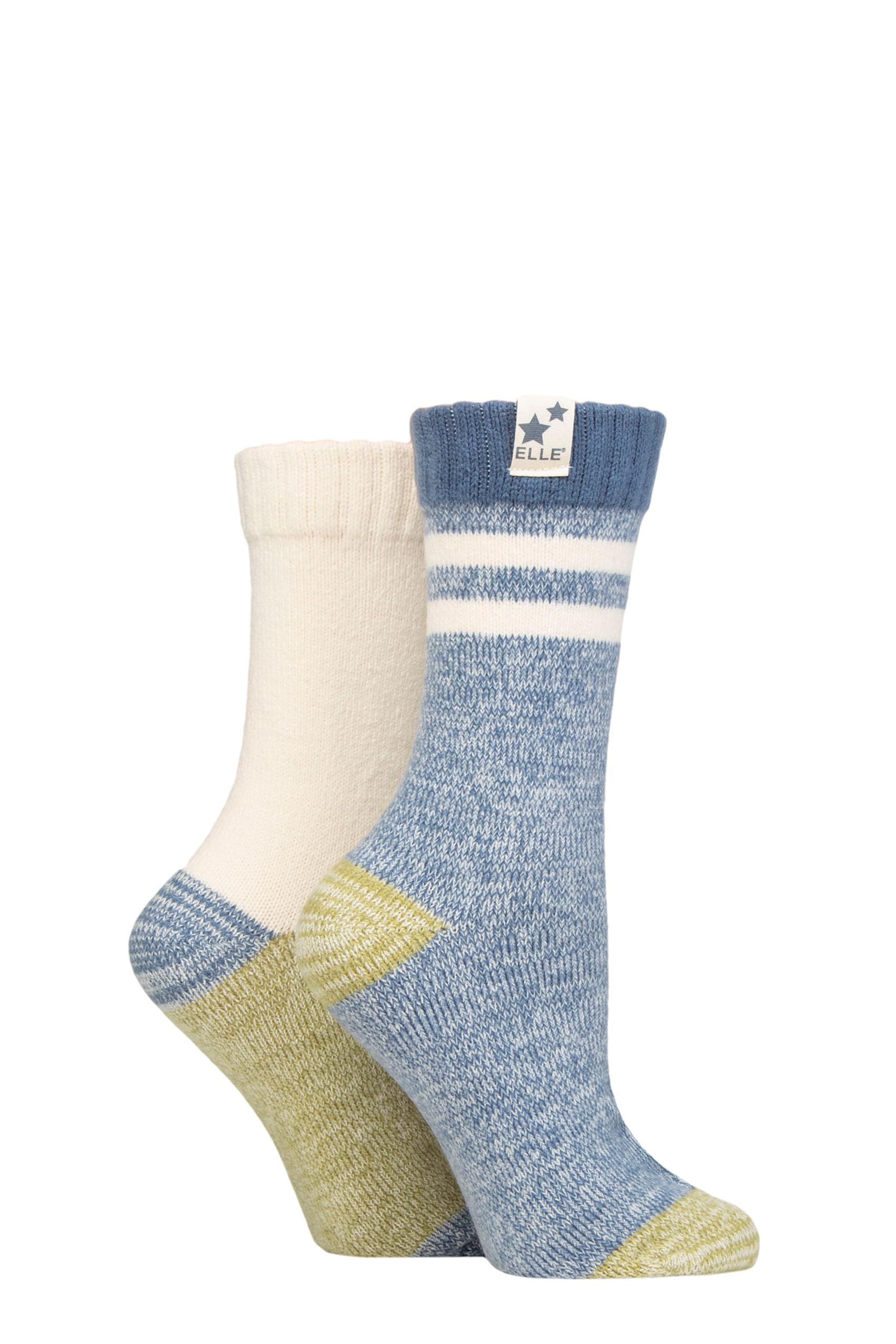 Elle Women's Autumn Apple Ribbed Boot Socks - Feminine, Chunky And Soft, For The Outdoors, Walking And Hiking In A Multipack Of 2 Size 4-8