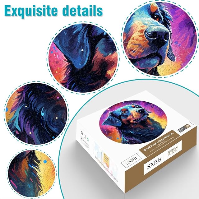 Foto 3 de 6 de Puzzles para adultos 1000 piezas, rompecabezas redondos creativos Sentinels Dog