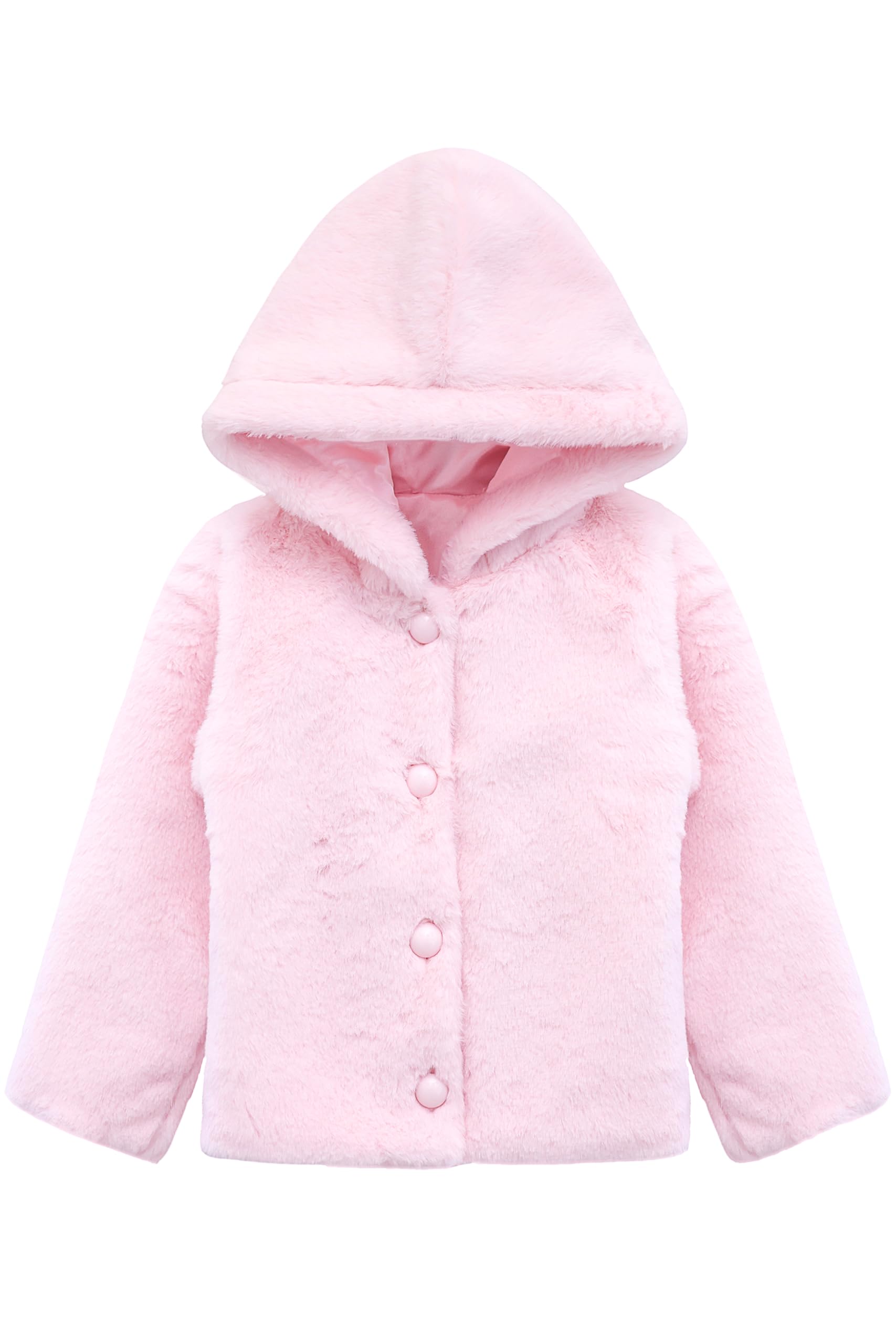 Lilax Girls Cozy Hooded Winter Faux Fur Jacket Coat