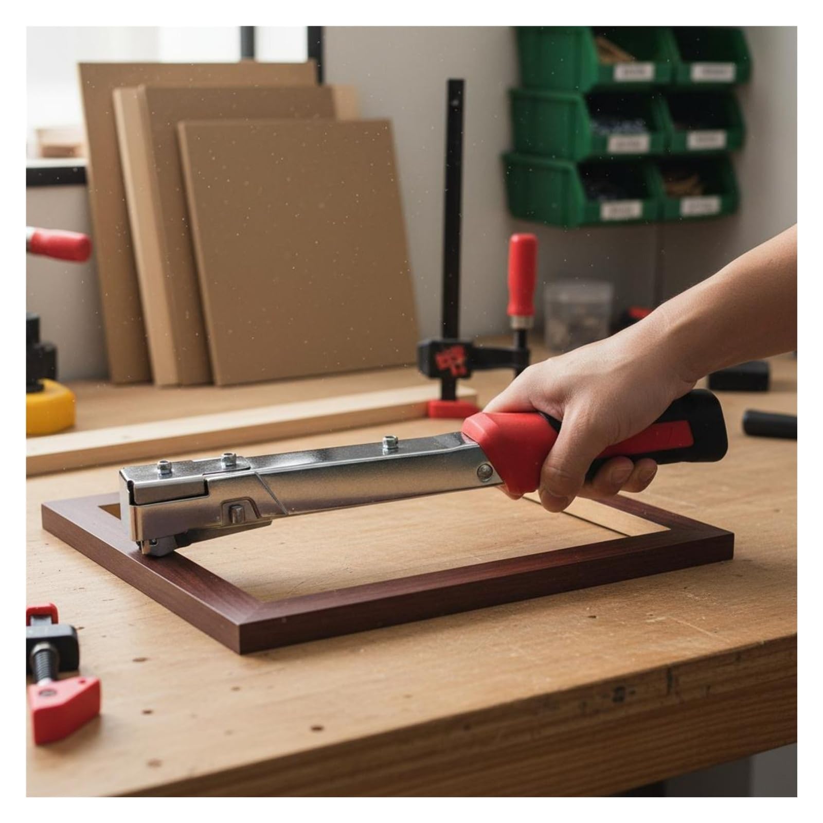 Graffettatrice Per Legno Cucitrice for cornici facile da usare Tappezzeria | Utensile manuale for chiodatrice for telai, graffette resistenti di lunga durata for riparazioni domestiche