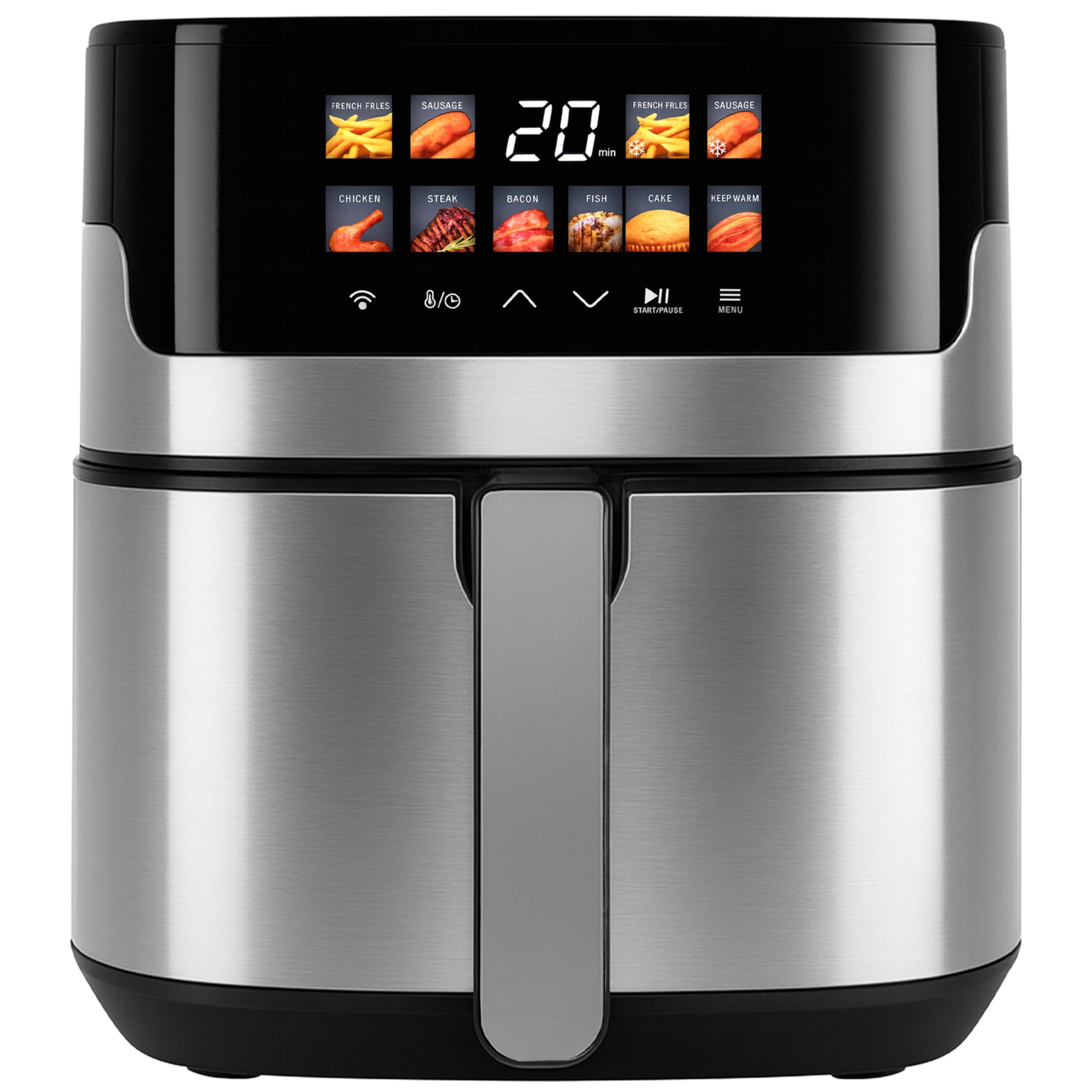 Retoo Frytkownica na gorące powietrze 6,5 l – Airfryer z powłoką zapobiegającą przywieraniu, funkcje 10 w 1, ekran dotykowy, regulacja temperatury od 60 do 200 °C, RapidAir, technologia Air