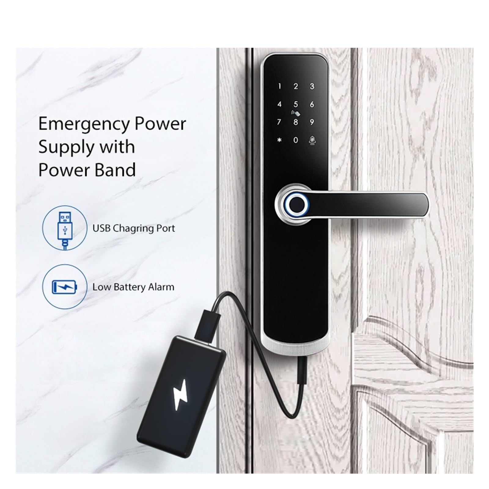 Blocco Bluetooth TT App Codice Carta Chiave Touch Screen Sicurezza Serratura Elettronica Digitale Visione(60)