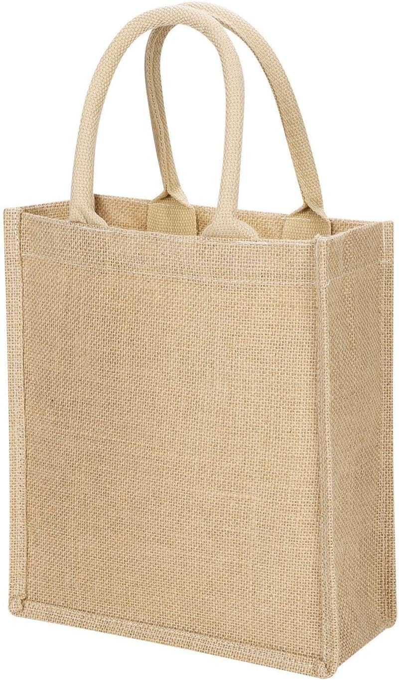 Eco-neutral – Jute Tote Shopping Bag | Bulk/Wholesale Eco-friendly Reusable Grocery Bags | Waterproof coating with soft handle – (Pack of 3)