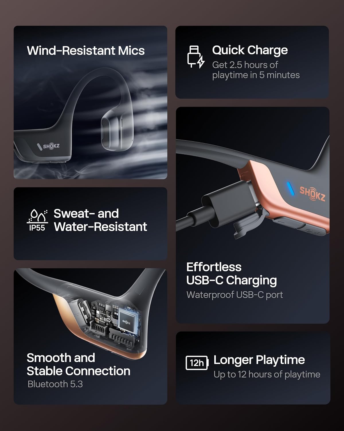 SHOKZ New OpenRun Pro 2-Bone Conduction Headphones,Open-Ear Bluetooth Wireless Sport Earphones for Running,Workouts-Sweat Resistant,Secure Comfortable Fit-Deep Bass,Smart Mic, Reflective Strip 9 716RGLtkXjL. AC SL1500