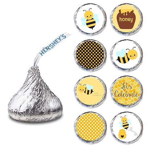 Miniatura 4 de Bumble Bee Label for Hershey Kisses chocolates by Adore By Nat - Birthday Baby Shower Party Stickers - Set of 240