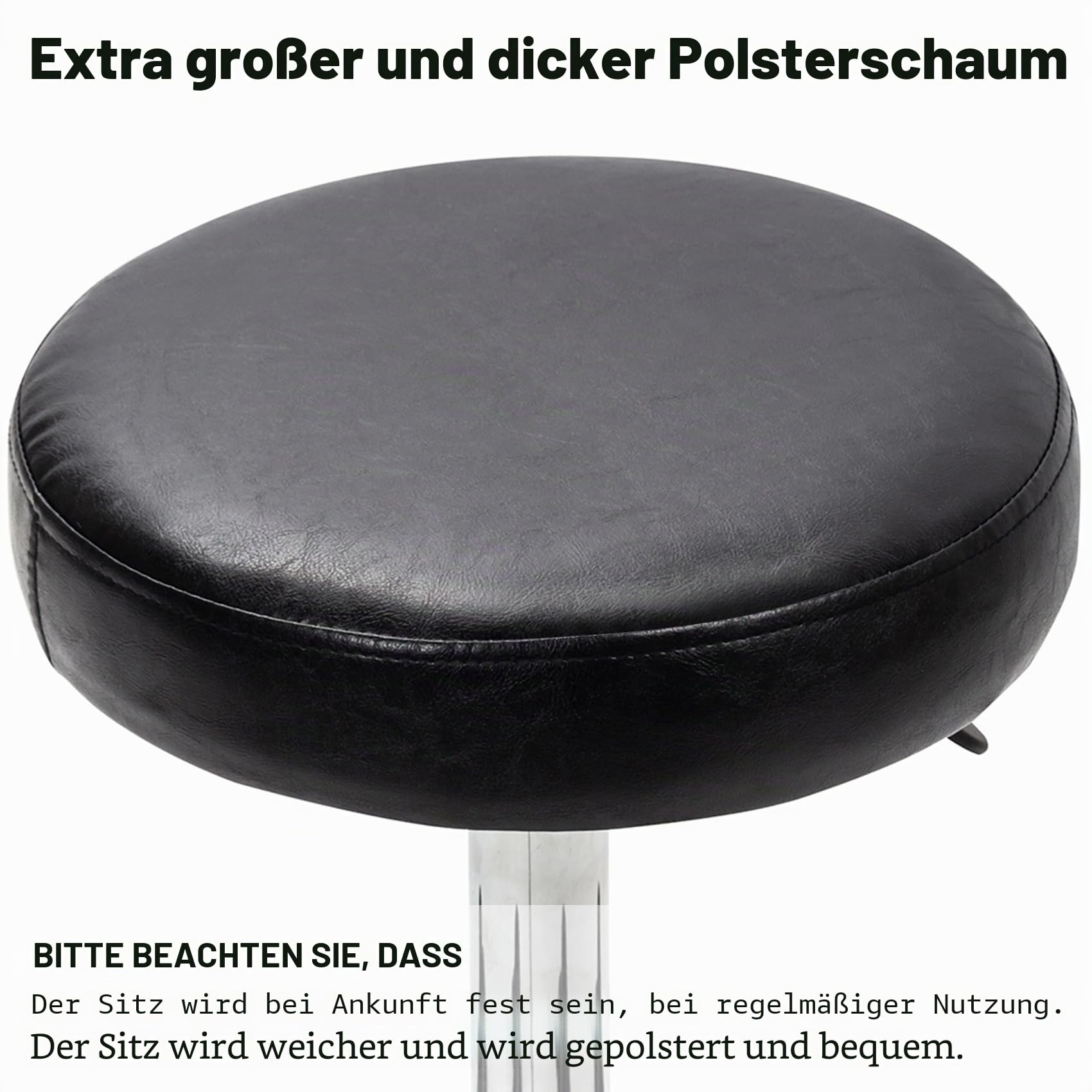 Display4top Schwarz Einstellbare Rollkissen Tattoo Massage Hydraulische Salon Hocker mit Zurück, 5 Wheels