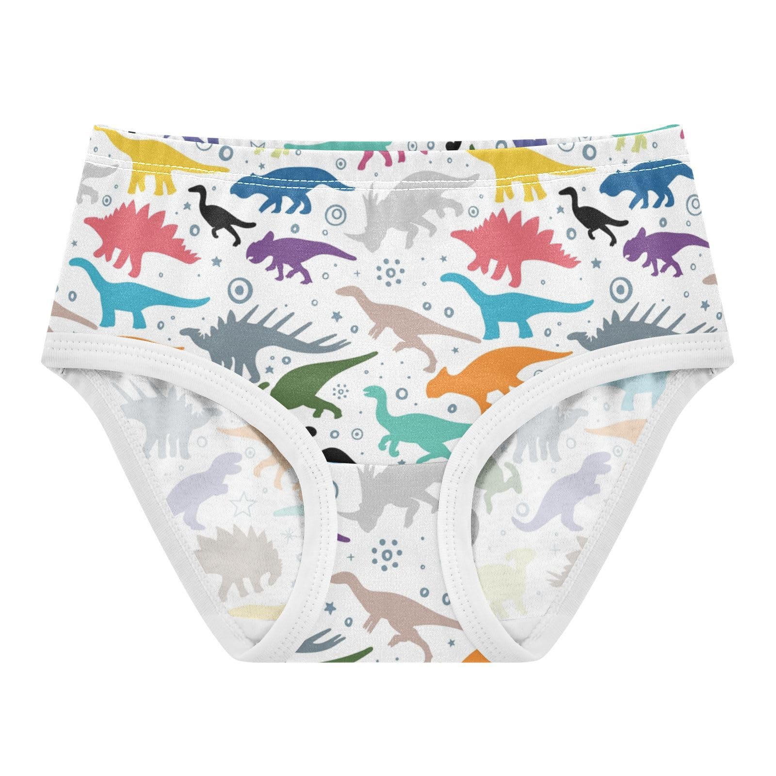 Anantty Girls Knickers Colorful Dinosaur Briefs Underwear Cotton Underpants for Age 2-8 Girls Toddler Kids Multicolor
