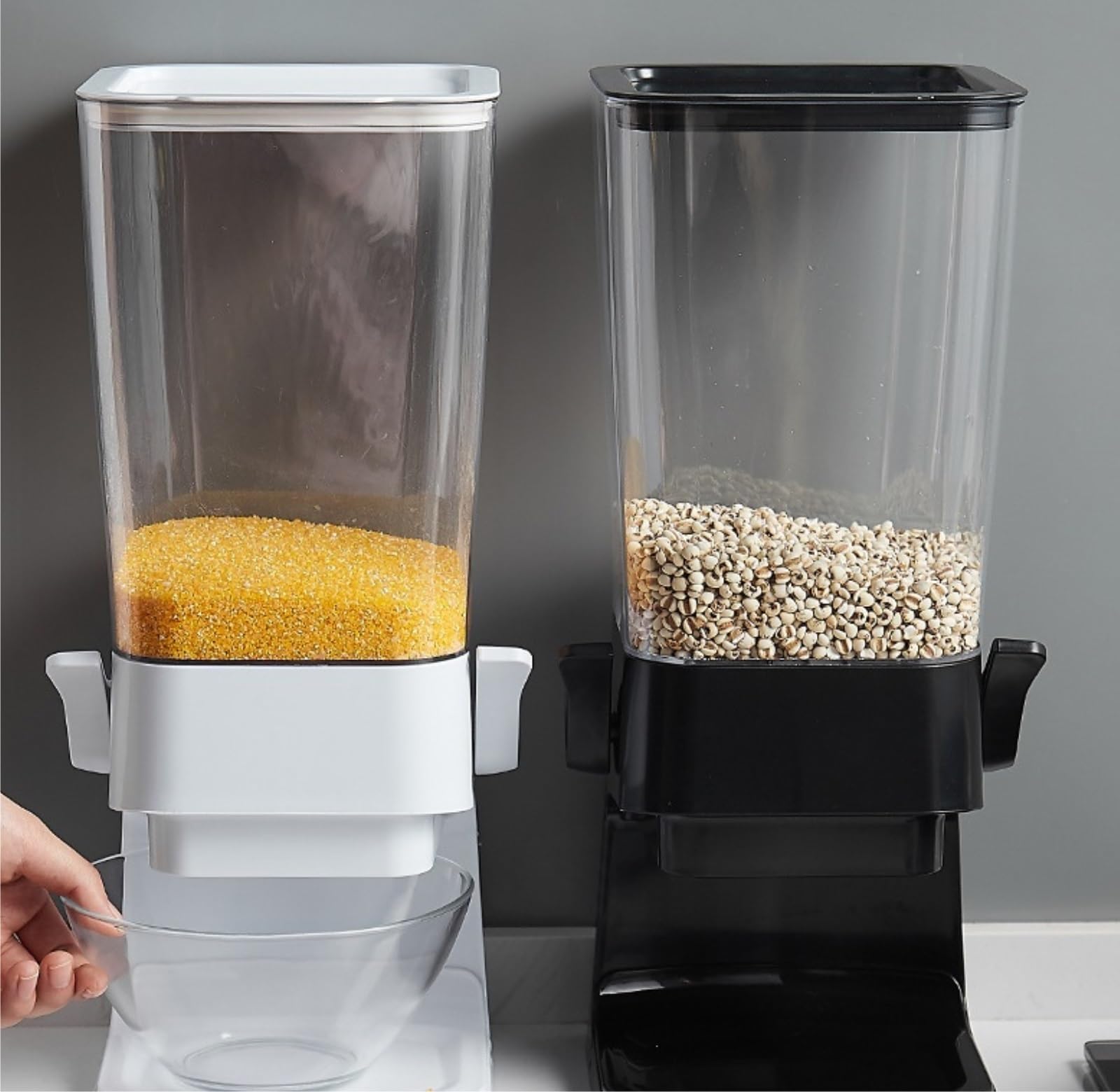 Dispenser Cereali da Colazione Contenitori per Cereali da 5500 Ml, Dispenser per Dispensa, Non Facili da Schiacciare, Possono Contenere Snack di Farina D'avena Contenitore Cereali(White)