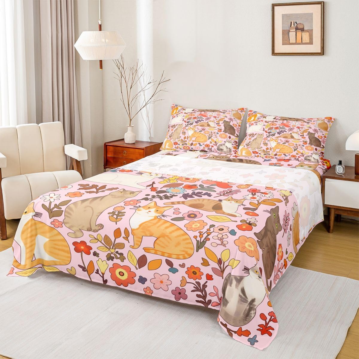 jejeloiu Alphabet Galaxy Bed Sheets Set Queen Size ABC Learning Bed Set for Kids Boys Girls Solar System Deep Pocket Fitted Sheet Educational Outer Space Breathable Soft Lightweight Microfiber