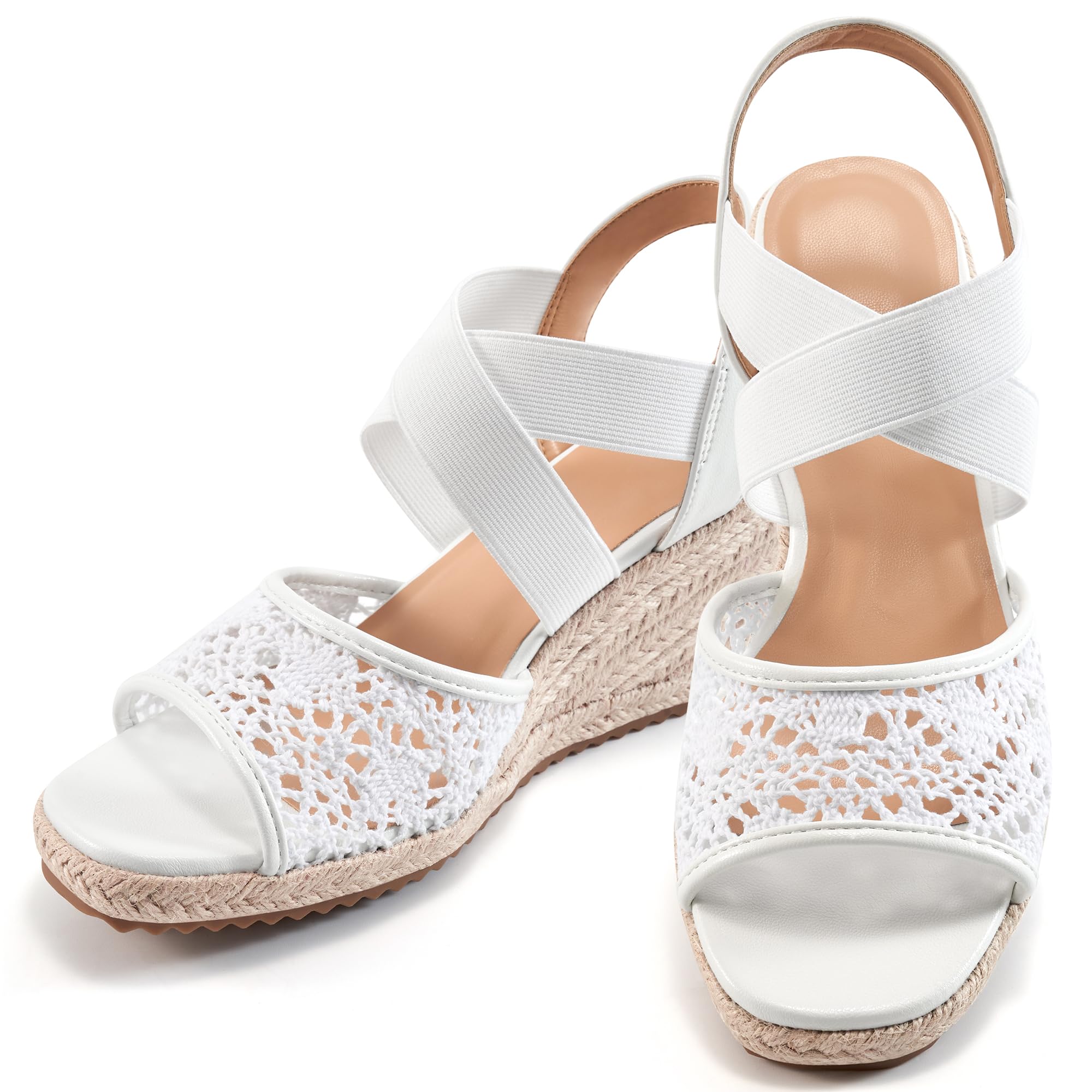FUDYNMALC Sandals for Women Wedge Heels: Summer Dressy Platform Espadrilles Wedges - Comfortable Square Open Toe Wedding Shoes 2025