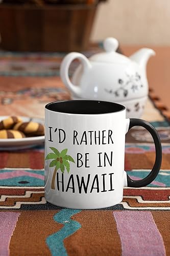 Miniatura 5 de Taza de café Id Rather Be In Hawaii, divertidas tazas de regalo únicas para hombre, mujer, mamá. Regalos sarcásticos de vacaciones para cualquier