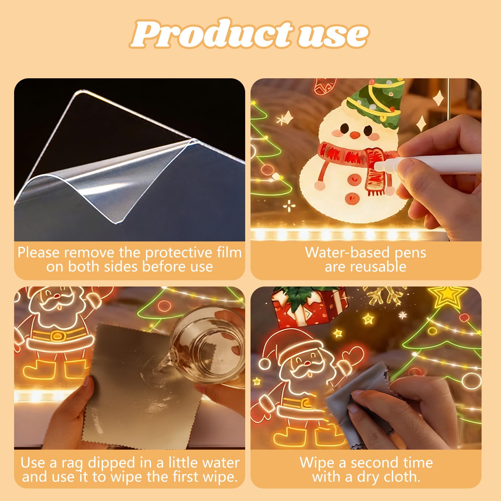 Tablero acrílico luminoso LED mensaje 12 colores bolígrafo regalo niños adolescentes