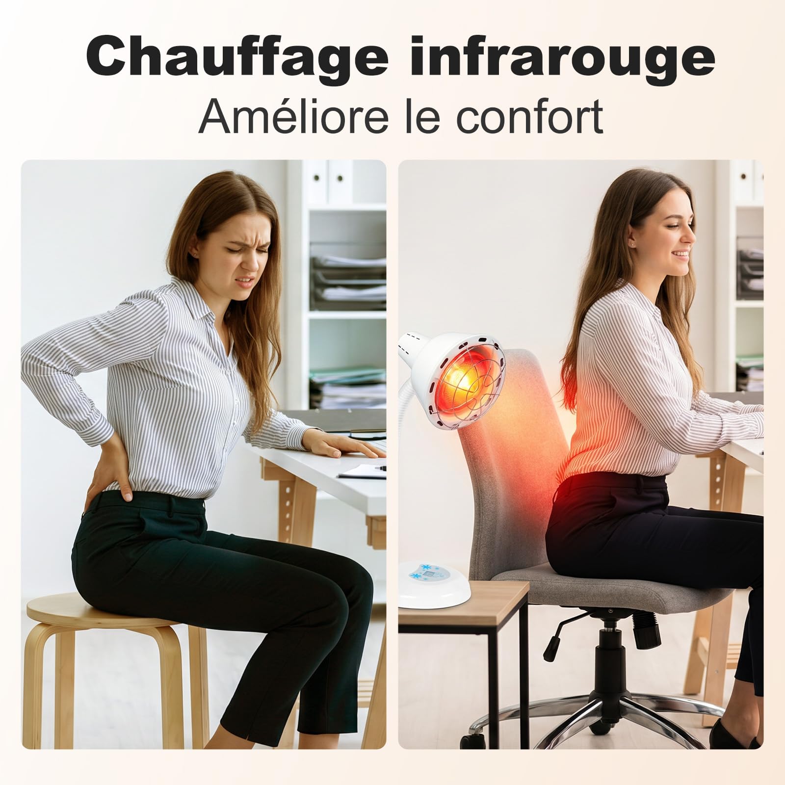 Lampe infrarouge 275W, température et minuterie