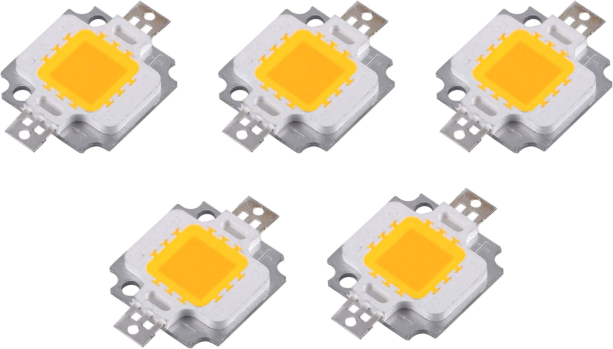 10W LED COB Chip Module, 9-12V, 900lm, Warm White - Pack of 5