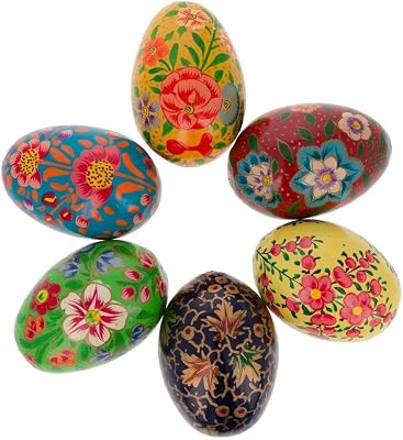 Amazon.com: BestPysanky Set of 6 Hand Painted Wooden Ukrainian Easter ...