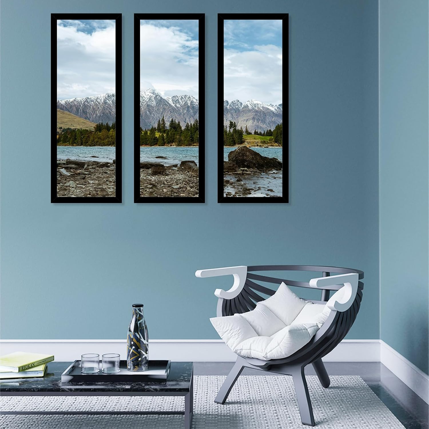 Wood 13.5x40 Picture Frame Black for Wall Hanging, 13.5 x 40 Frame Poster Photo Frame for Wall Horizontally or Vertically, Black, 1 Pack