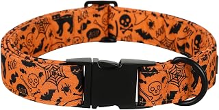 Lionet Paws Boy Dog Collar, Comfortable Adjustable Cute Halloween Collar with Metal Buckle for Male Dogs Gift, Medium, Neck 13.5-22 inches