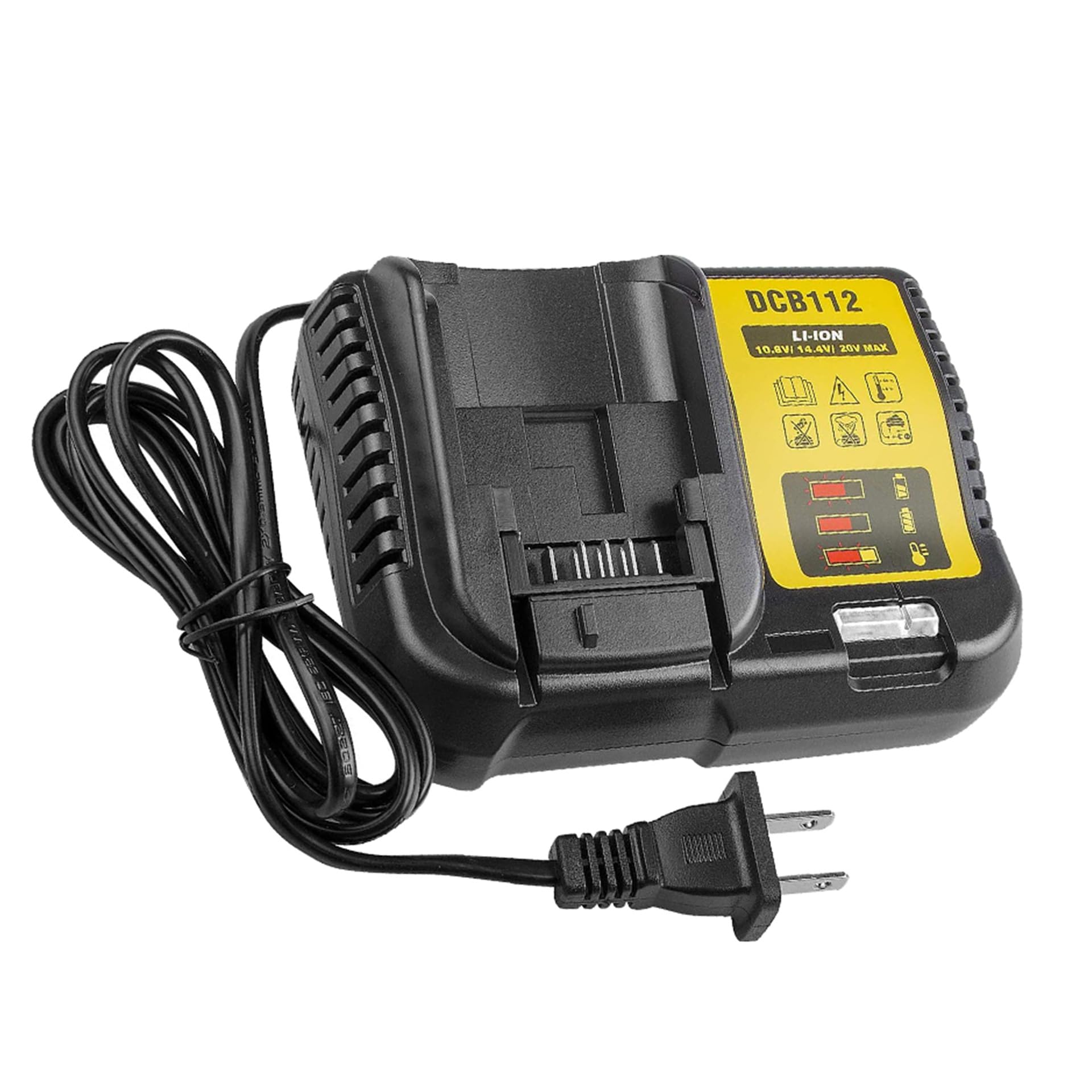 DCB112 for 12V 20V Max Dewalt Battery Charger, Replacement for Dewalt Max Lithium-Ion Battery?Replacement for DCB201 DCB204 DCB606 DCB609 DCB207 DCB206 DCB203 DCB200 DCB120 DCB127