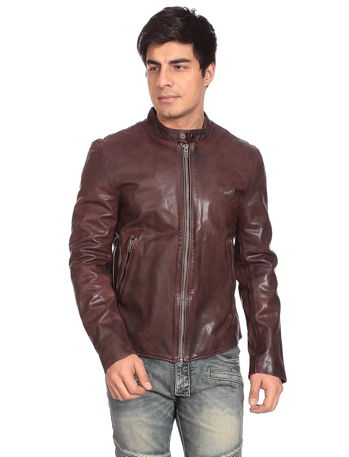 Buy Motocult Men's Brown Leather Jacket at Amazon.in