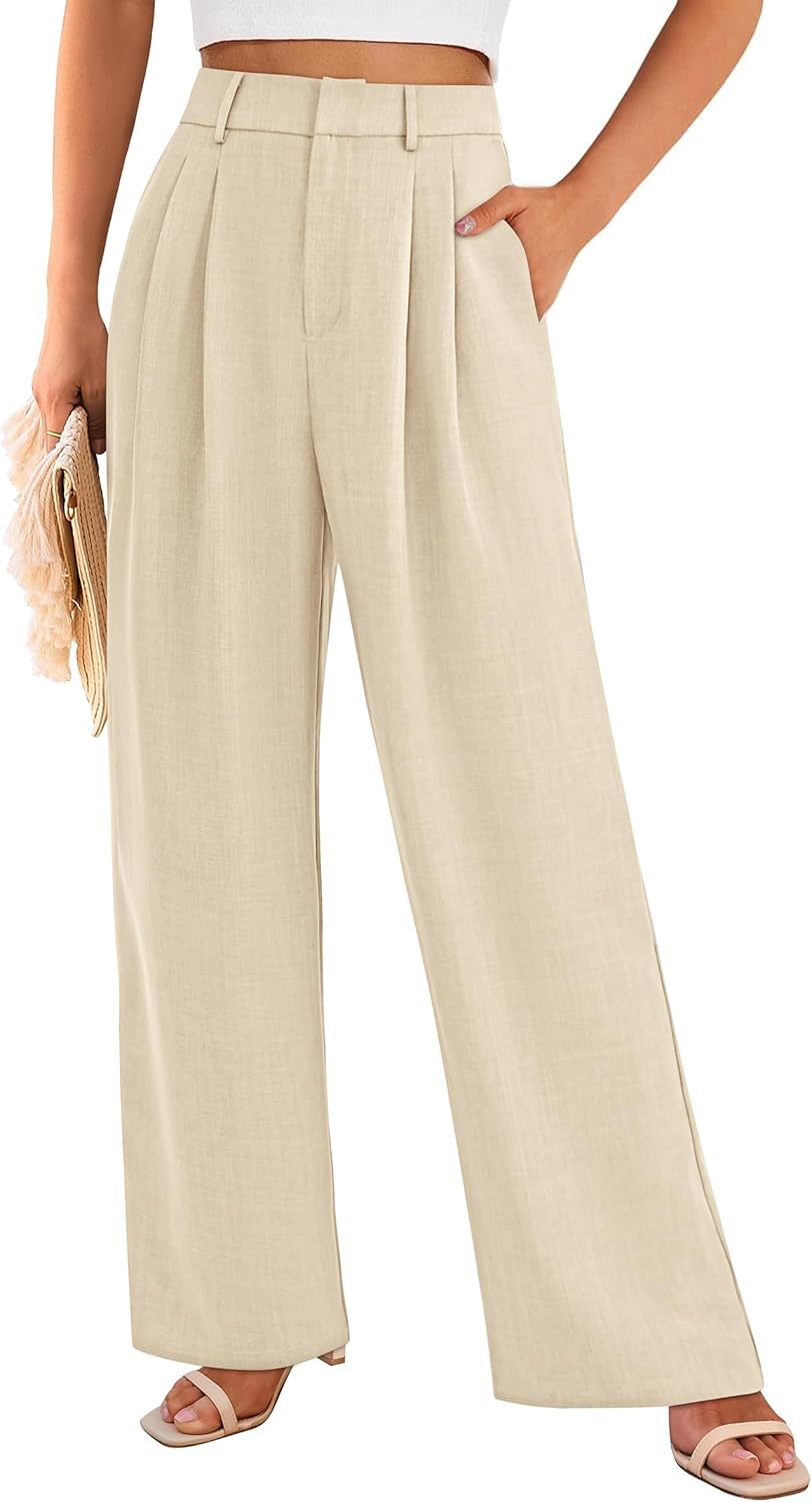 PRETTYGARDEN Women's Summer Elastic High Waisted Work Pants Straight Leg Dressy Business Casual Trousers Slacks Pockets - Image 2