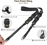 Vista 5 de CVLIFE Bípode de rifle de 7.5 a 9 pulgadas compatible con bípode de riel M con eslinga de rifle de dos puntos para rifle, ajustable, plegable, se