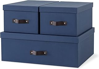 Soul & Lane Decorative Storage Boxes with Lids - Set of 3 (One Large and...