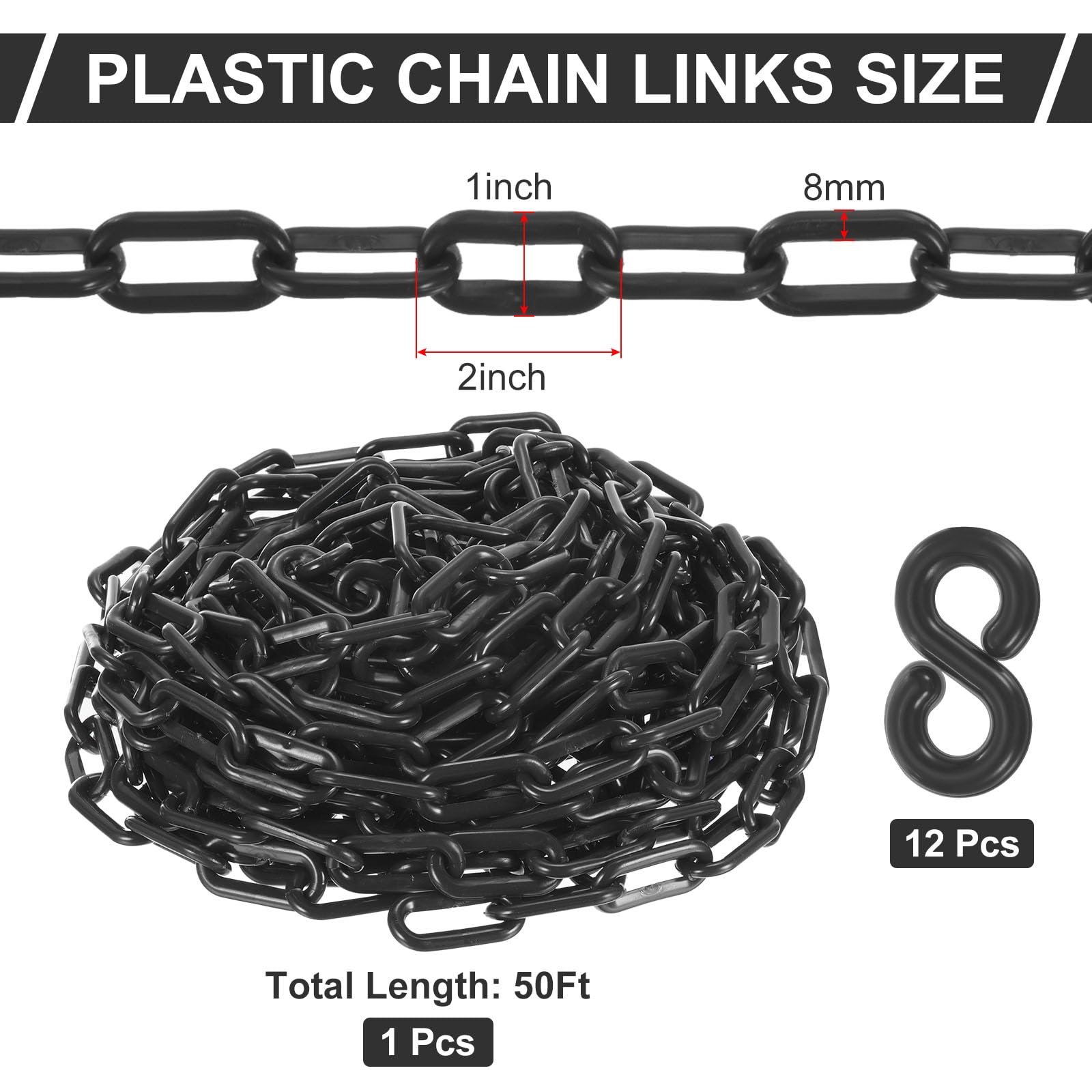 Amazon | PATIKIL プラスチックチェーンリンク 50フィートの安全