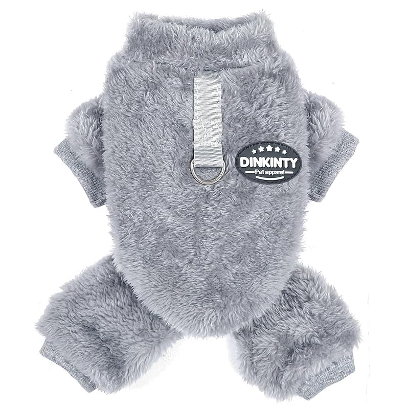 Suéter de fleece para cães pequenos Dinkinty, modelo 11, Cinza, X-Small