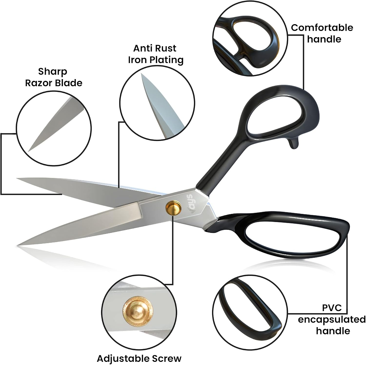 VAYS Fabric Scissors 8 Inch Premium Dressmaking Scissors for Sewing Tailoring & Crafting - Image 4