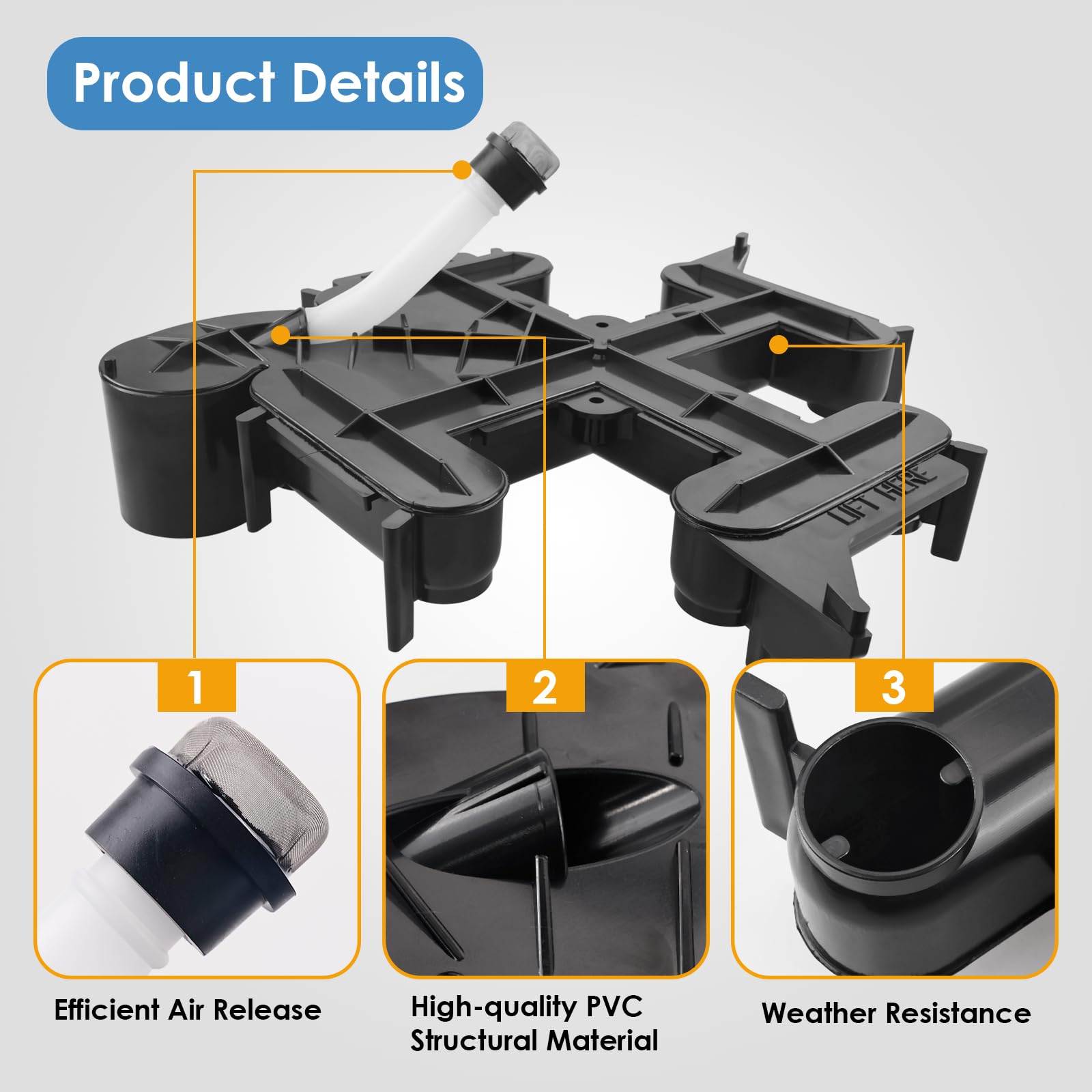 59023700 - Colector superior con purga de aire, compatible con FNS Plus 24, 36, 48, 60 filtro D.E. de piscina y spa, repuesto # V38-140 y 25357-600-000 Pentair