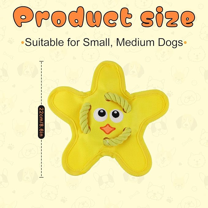 Juguete Mordedor Andiker para Perros Forma Estrella Amarillo miniatura 2