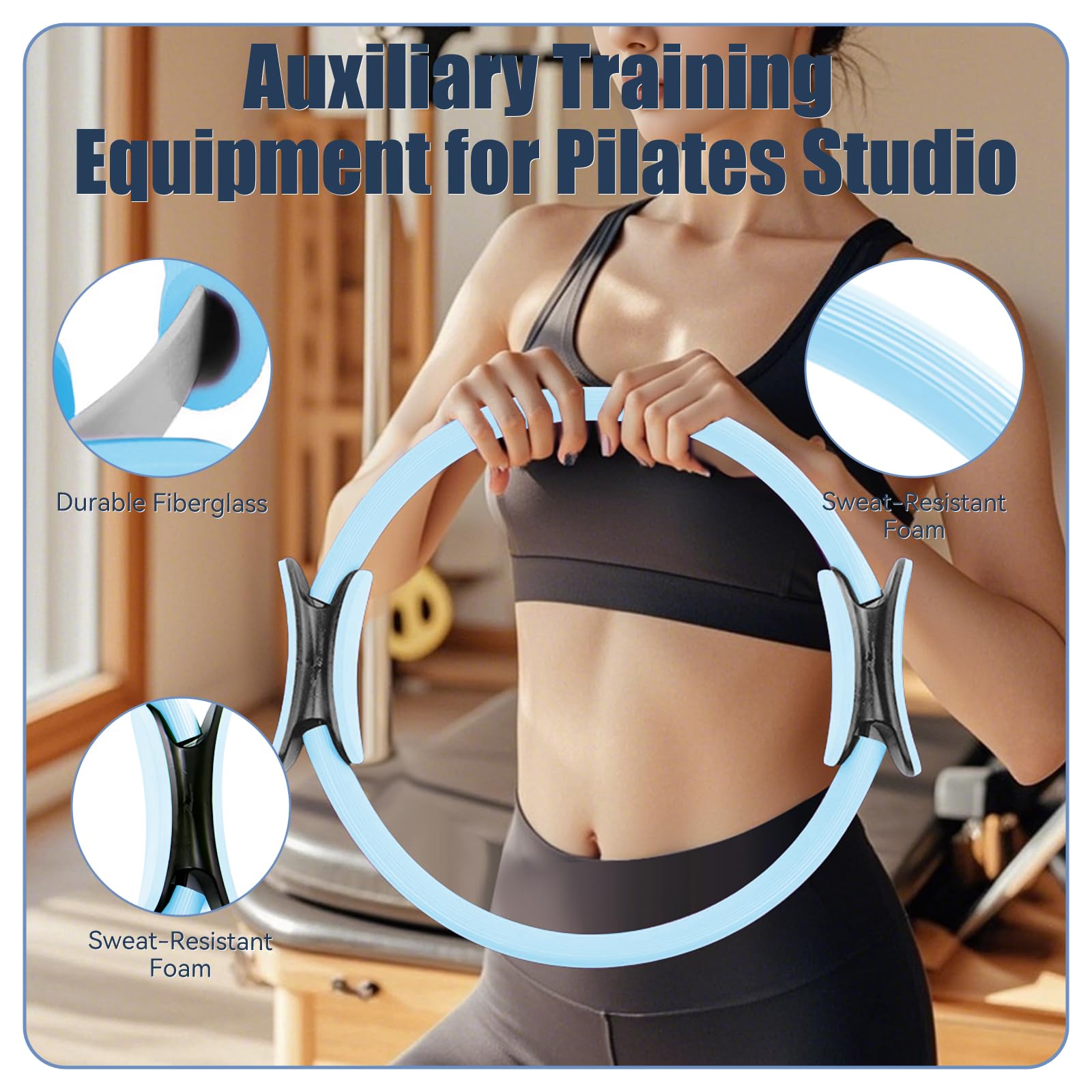 COONE Pilates Ring Set, Pilates Essentials Kit,Enthält Pilates Ring Yoga-Ball Yoga-Spanngurt Yoga-Hilfsgurt Yoga-Ring,Pilates Essentials Kit Für Frauen,Zur an Beinen,Armen Und Oberschenkeln