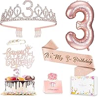Vista 29 de Decoraciones de cumpleaños número 20 para mujer, banda y corona de cumpleaños, decoración de pastel y velas, globos de números, regalos de 20