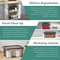 Vista 8 de Tribello 12.5 Quart Storage Bins with Lids, Plastic Storage Containers with Latching Lids For Organizing - Tinted - (15.5’ x 12” x 6”) - Set of 2