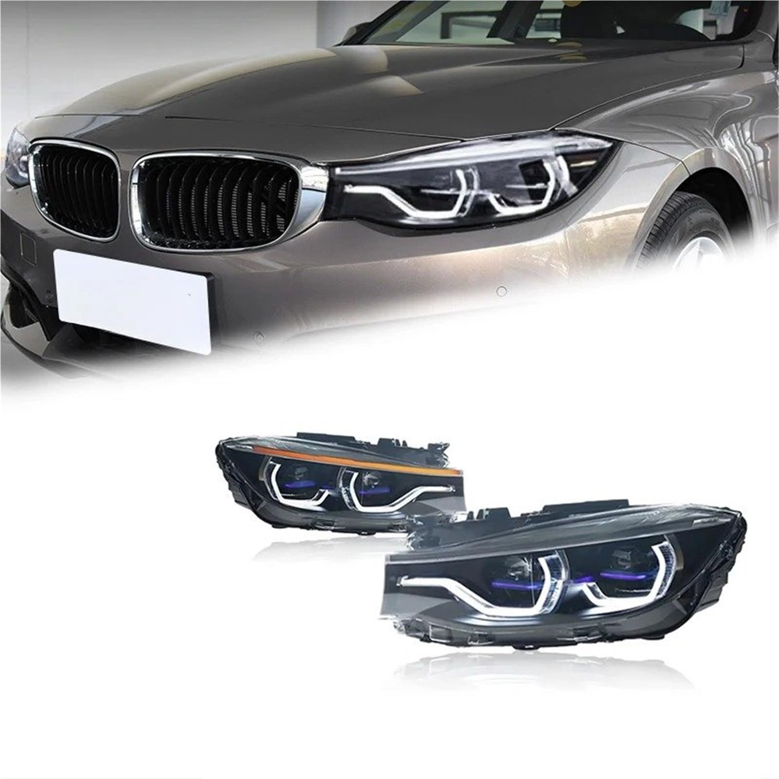 Faro Anteriore per BMW Serie 3 GT F34 2013-2019 Faro proiettore Luce Diurna Accessori automobilistici Luci per Auto Gruppo Ottico per Auto (Fari Laser)