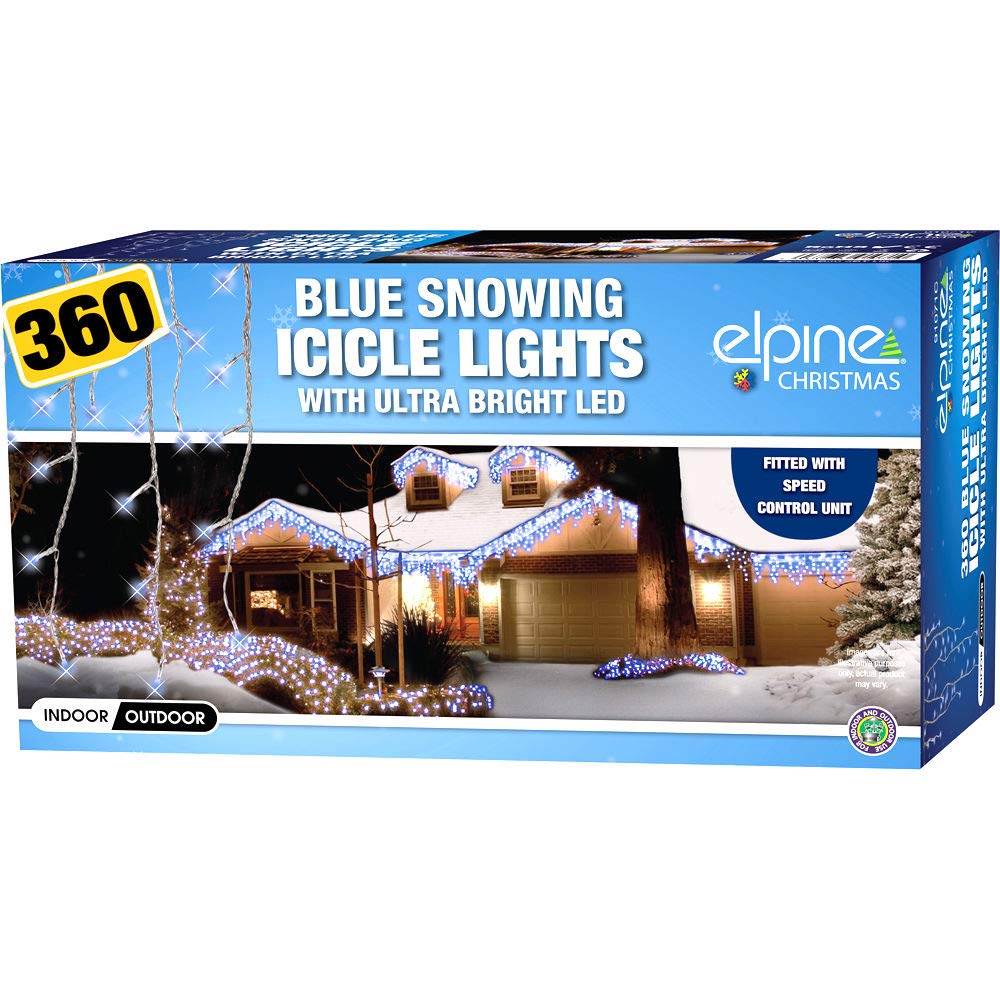 Bargainsgalore 360 Snowing Led Icicle Blue 360 480 720 Christmas Led Snowing Icicle Lights Bright Xmas Tree Indoor Outdoor (360 Snowing Led Icicle Blue)